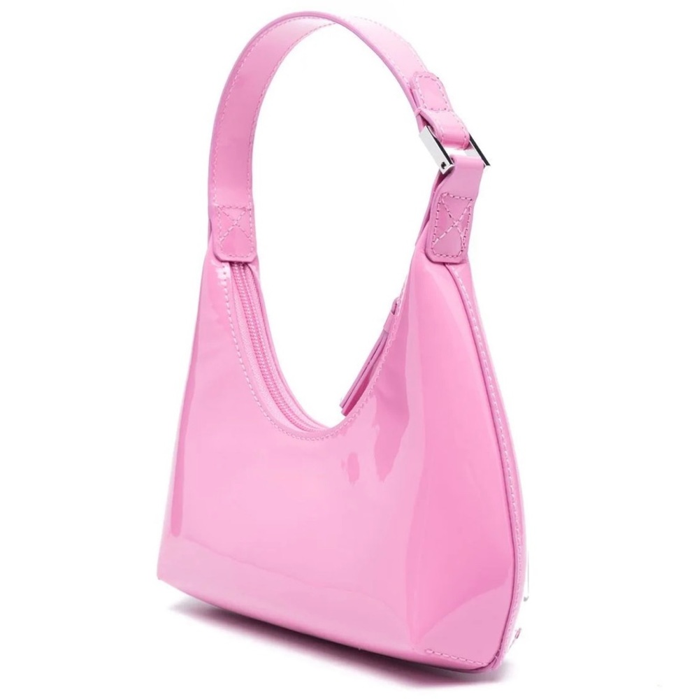 NEW BY FAR Baby Amber Patent Leather Shoulder Bag in Flamingo Pink - Picture 3 of 16